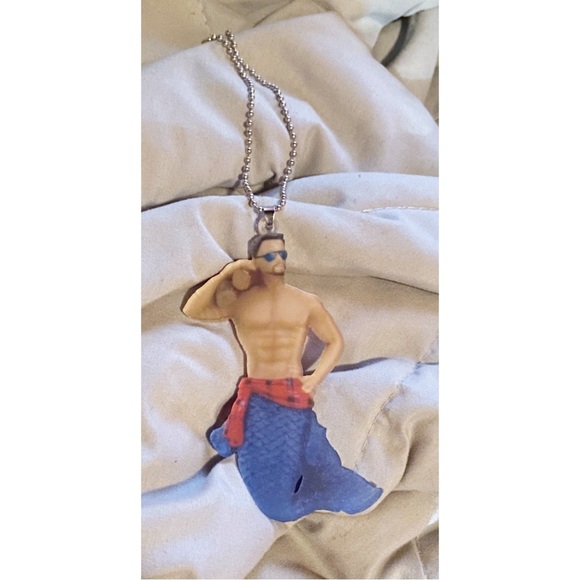 Mirror Hanger Ornament Lumberjack All American Red Blue Merman Mermaid Car Decor - Picture 2 of 3